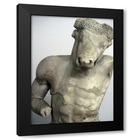 Greece, Athens Marble statue of a Minotaur Black Modern Wood Framed Art Print with Double Matting by Noble Gardner, Nancy