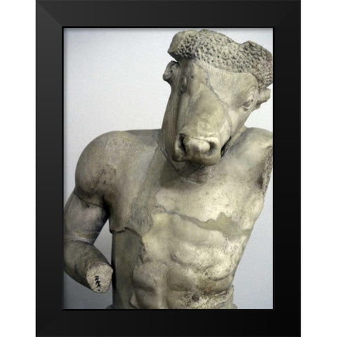 Greece, Athens Marble statue of a Minotaur Black Modern Wood Framed Art Print by Noble Gardner, Nancy