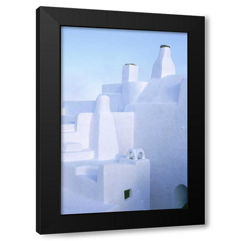 Greece, Santorini Chimneys of medieval homes Black Modern Wood Framed Art Print by Noble Gardner, Nancy