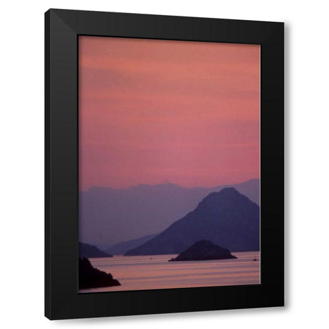 Greece, Island of Hydra, small islands at sunset Black Modern Wood Framed Art Print with Double Matting by Noble Gardner, Nancy
