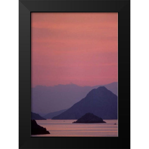 Greece, Island of Hydra, small islands at sunset Black Modern Wood Framed Art Print by Noble Gardner, Nancy