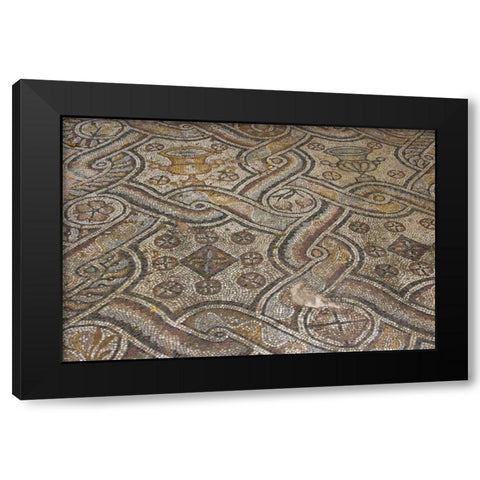 Greece, Athens Ornate mosaic floor Black Modern Wood Framed Art Print by Young, Bill