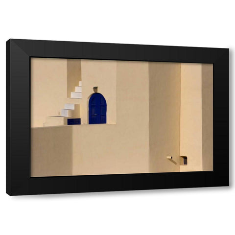 Greece, Santorini, Thira, Oia Building exterior Black Modern Wood Framed Art Print by Young, Bill