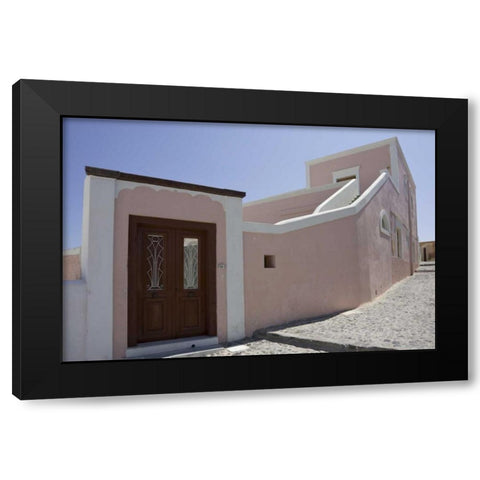 Greece, Santorini, Thira, Oia Villa with door Black Modern Wood Framed Art Print with Double Matting by Young, Bill