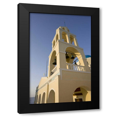 Greece, Santorini, Oia Bell tower of a church Black Modern Wood Framed Art Print with Double Matting by Young, Bill