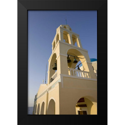 Greece, Santorini, Oia Bell tower of a church Black Modern Wood Framed Art Print by Young, Bill