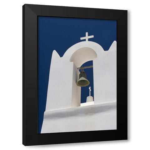 Greece, Santorini White church bell tower Black Modern Wood Framed Art Print with Double Matting by Young, Bill