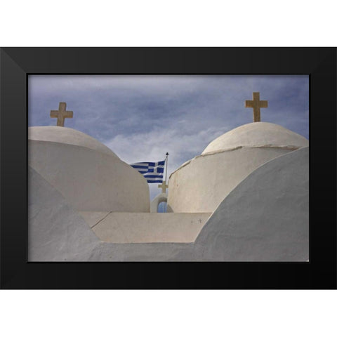 Greece, Cyclades, Vathi Greek Orthodox church Black Modern Wood Framed Art Print by Noble Gardner, Nancy