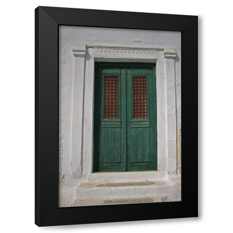 Greece, Chora Doorway to Neo- Classical house Black Modern Wood Framed Art Print by Noble Gardner, Nancy