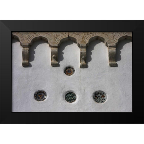 Greece, Sifnos, Apollonia Ottoman-style plates Black Modern Wood Framed Art Print by Noble Gardner, Nancy