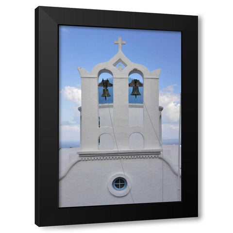 Greece, Sifnos, Apollonia Cycladic bell tower Black Modern Wood Framed Art Print with Double Matting by Noble Gardner, Nancy