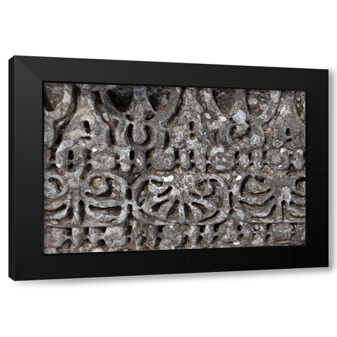 Greece-Philippi Carvings in stone at ancient ruins  Black Modern Wood Framed Art Print with Double Matting by Jaynes Gallery