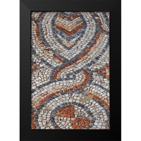 Turkey-Ephesus Roman mosaic floor in ancient city  Black Modern Wood Framed Art Print by Jaynes Gallery