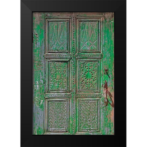 Turkey-Ephesus Details on faded door at ancient city  Black Modern Wood Framed Art Print by Jaynes Gallery
