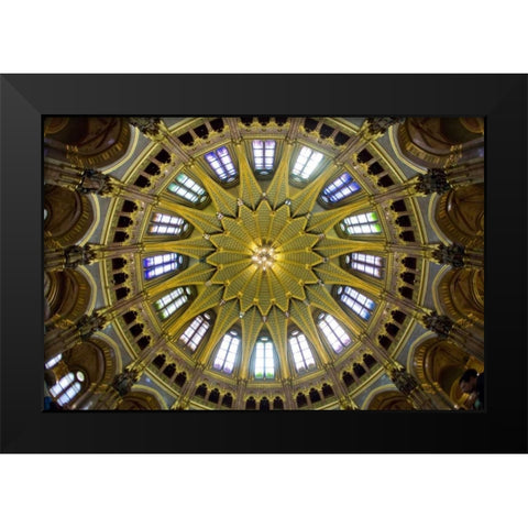 Hungary, Budapest Parliament Building interior Black Modern Wood Framed Art Print by Zuckerman, Jim