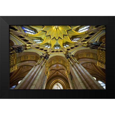 Hungary, Budapest Parliament Building interior Black Modern Wood Framed Art Print by Zuckerman, Jim