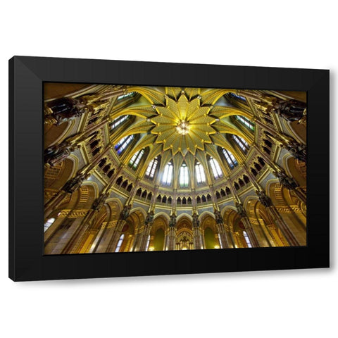 Hungary, Budapest Parliament Building interior Black Modern Wood Framed Art Print with Double Matting by Zuckerman, Jim