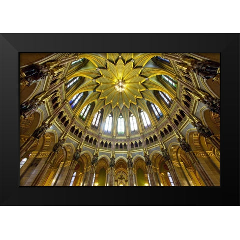 Hungary, Budapest Parliament Building interior Black Modern Wood Framed Art Print by Zuckerman, Jim