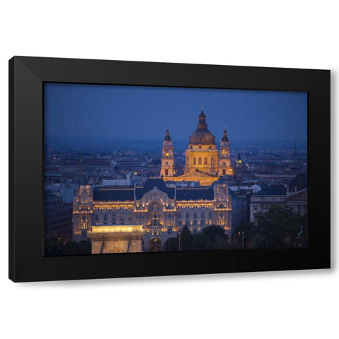 Hungary, Budapest St Stephens Cathedral Black Modern Wood Framed Art Print by Zuckerman, Jim
