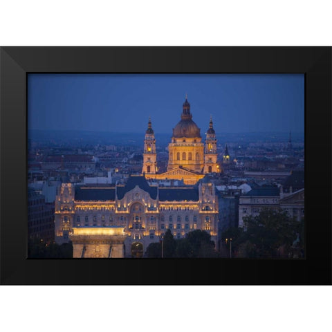 Hungary, Budapest St Stephens Cathedral Black Modern Wood Framed Art Print by Zuckerman, Jim