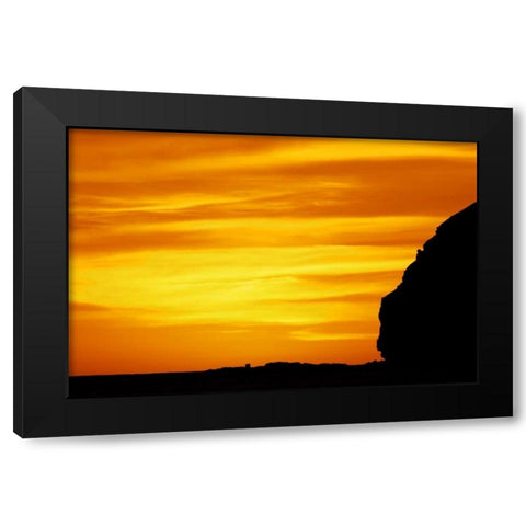 Iceland Silhouette of cliffs at sunset Black Modern Wood Framed Art Print with Double Matting by Morris, Arthur