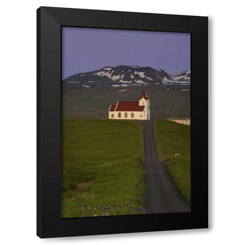 Iceland, Snaefellsnes, Hellisandur Church Black Modern Wood Framed Art Print with Double Matting by Grall, Don