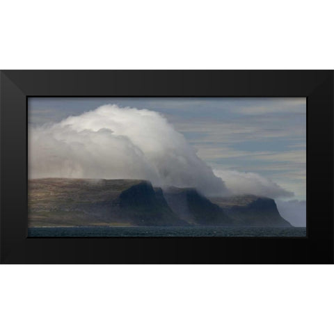 Iceland, Patreksfjordur A spectacular cloud bank Black Modern Wood Framed Art Print by Grall, Don