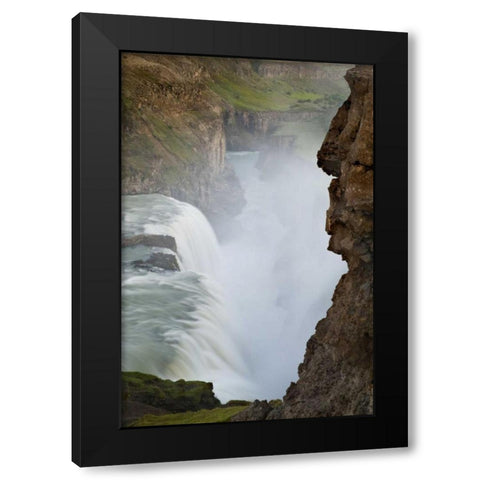 Iceland The Hvita River and Gullfoss waterfall Black Modern Wood Framed Art Print by Grall, Don