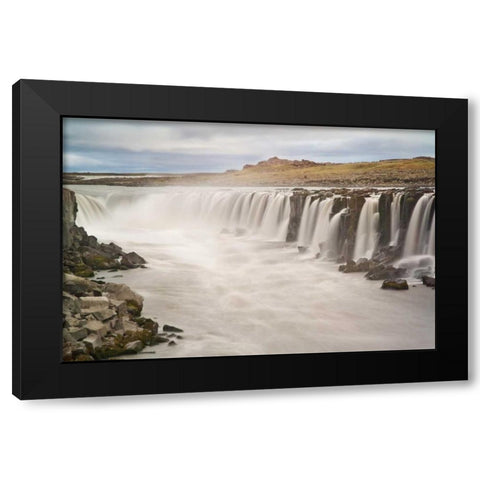 Iceland, Jokulsargljufur NP Selfoss Waterfall Black Modern Wood Framed Art Print with Double Matting by Grall, Don