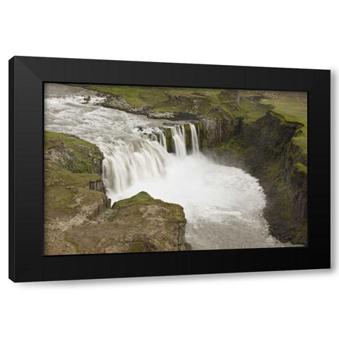 Iceland Hafragilsfoss waterfall Black Modern Wood Framed Art Print with Double Matting by Grall, Don