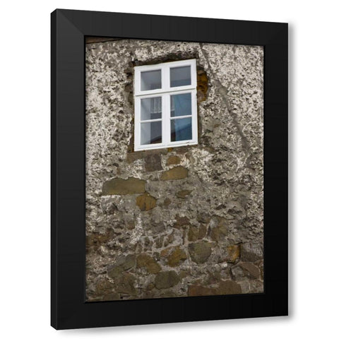 Iceland, Akureyri Window of an old stone house Black Modern Wood Framed Art Print with Double Matting by Grall, Don