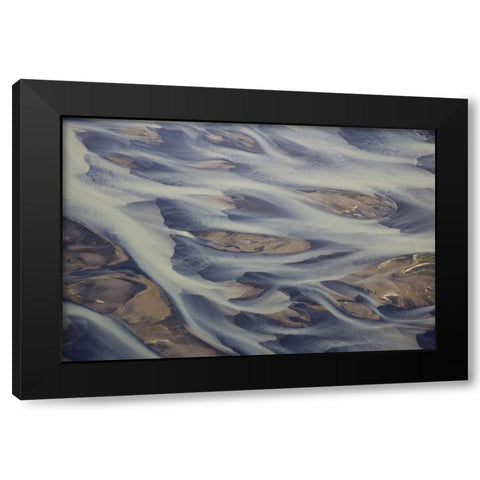 Iceland, Reykjavik Aerial of Holsa River delta Black Modern Wood Framed Art Print by Anon, Josh