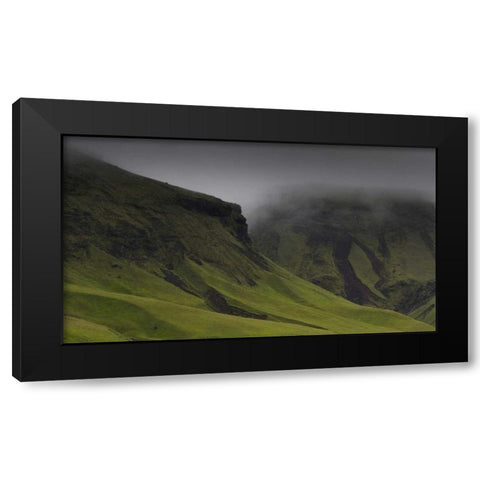 Iceland Misty mountainside landscape Black Modern Wood Framed Art Print by Young, Bill