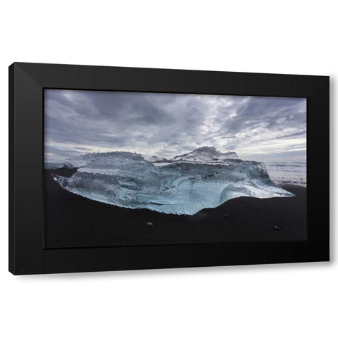Iceland Iceberg piece from Jokulsarlon Lagoon Black Modern Wood Framed Art Print with Double Matting by Young, Bill