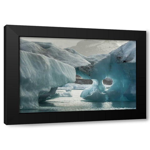 Europe, Iceland, Jokusarlon Iceberg formations Black Modern Wood Framed Art Print with Double Matting by Illg, Cathy and Gordon