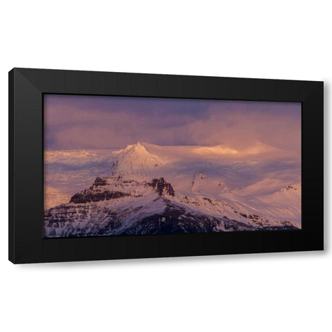 Iceland Landscape of glacier at sunset Black Modern Wood Framed Art Print with Double Matting by Young, Bill