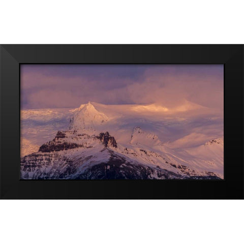 Iceland Landscape of glacier at sunset Black Modern Wood Framed Art Print by Young, Bill