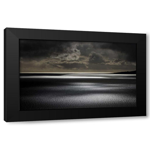 Iceland, Hvalfjordur Sunlight on ocean Black Modern Wood Framed Art Print by Young, Bill