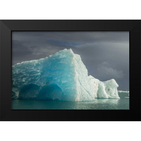 Iceland, Jokusarlon Blue iceberg Black Modern Wood Framed Art Print by Illg, Cathy and Gordon