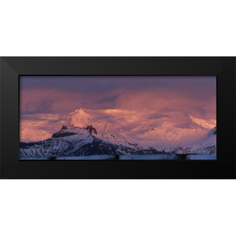 Iceland Landscape of glacier at sunset Black Modern Wood Framed Art Print by Young, Bill