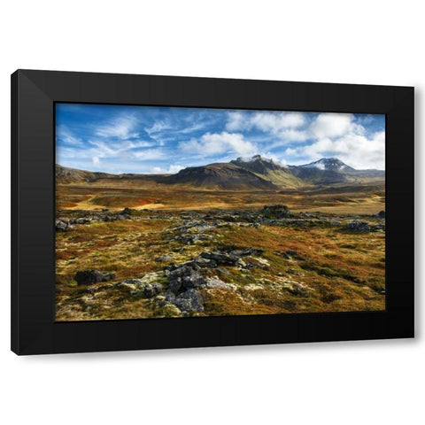 Iceland, Snaefellsnes Peninsula Autumn landscape Black Modern Wood Framed Art Print with Double Matting by Kirkland, Dennis