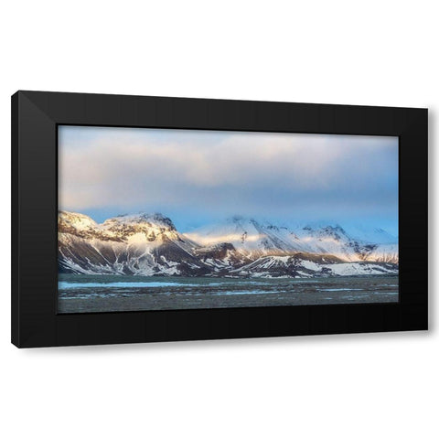 Iceland-Golden Circle Winter landscape at sunrise Black Modern Wood Framed Art Print with Double Matting by Jaynes Gallery