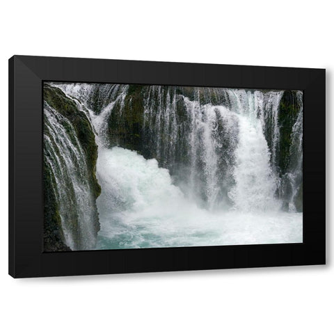 Sigoldu Waterfall-Iceland Black Modern Wood Framed Art Print by Su, Keren