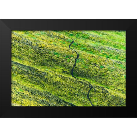 A winding path in the mountain-Landmannalaugar-Iceland Black Modern Wood Framed Art Print by Su, Keren