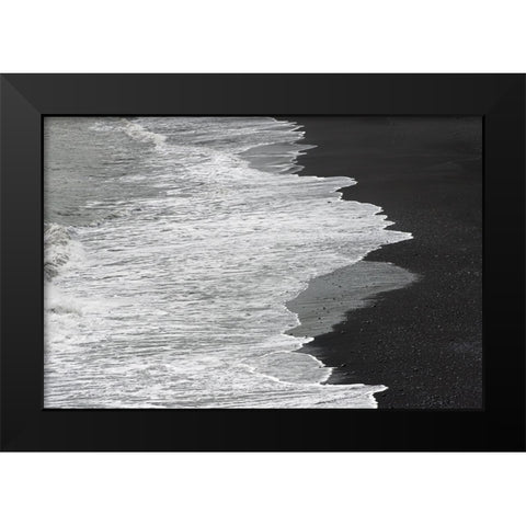 Beach at Dyrholaey-Vik-Iceland Black Modern Wood Framed Art Print by Su, Keren
