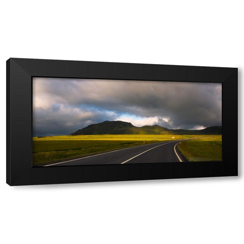 Winding road-Vik-Iceland Black Modern Wood Framed Art Print with Double Matting by Su, Keren