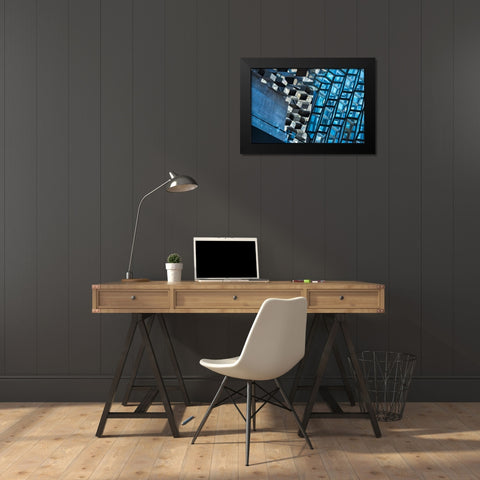 Inside Harpa Concert Hall and Conference Center inspired by the basalt landscape of Iceland-Reykjav Black Modern Wood Framed Art Print by Su, Keren