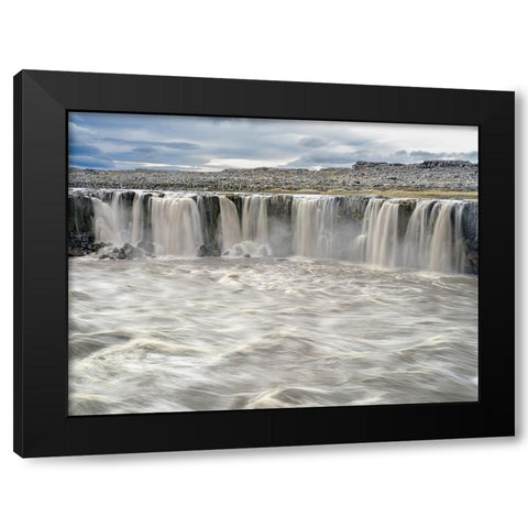 Waterfall Selfoss in the Vatnajokull National Park-Jokulsargljufur- Iceland Black Modern Wood Framed Art Print with Double Matting by Zwick, Martin