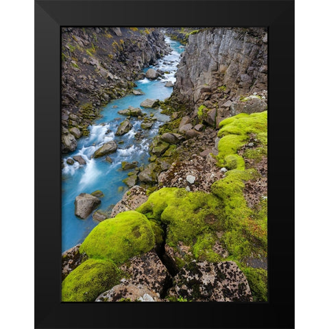 The highlands near the 4x4 track called Sprengisandur- Iceland Black Modern Wood Framed Art Print by Zwick, Martin