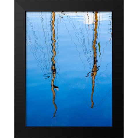 The Harbor. Town Husavik- a whale watching center in northern Iceland. Europe- Iceland Black Modern Wood Framed Art Print by Zwick, Martin